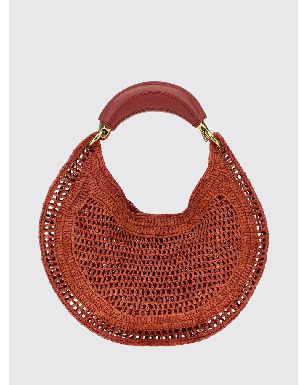 Chloé Chlo&Eacute Summer Banana Crochet Raffia Tote Bag With Embroidered Logo