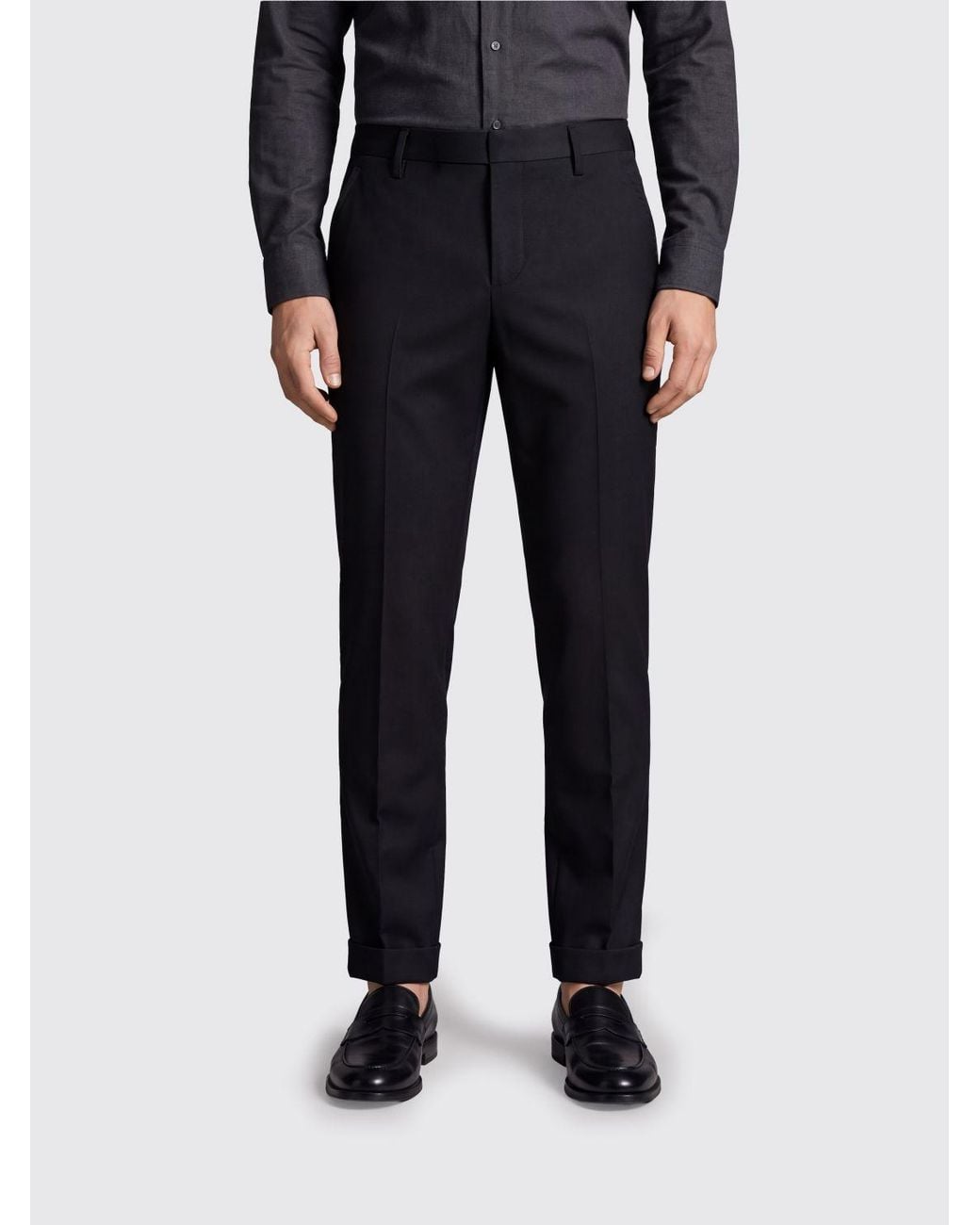 Dondup Black Gaubert Slim Fit Sartorial Pants for men