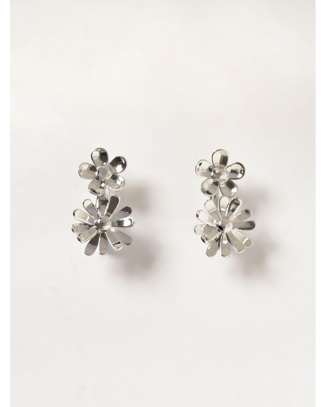 Marc Jacobs Natural Two-Tone Brass Flower Pendant Earrings