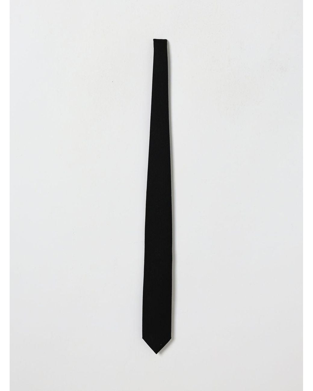 Lardini White Classic Virgin Wool Tie With Logo Loop for men