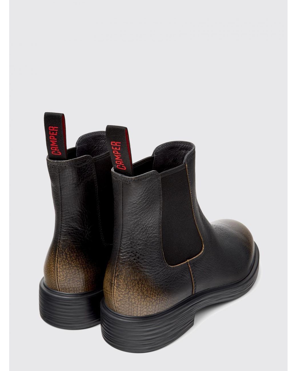 Camper Black Dean Grained Leather Ankle Boots for men