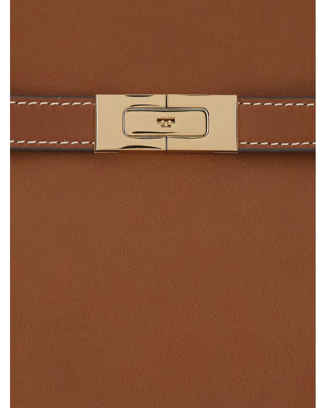 Tory Burch Brown Lee Radziwill Smooth Cowhide Handbag