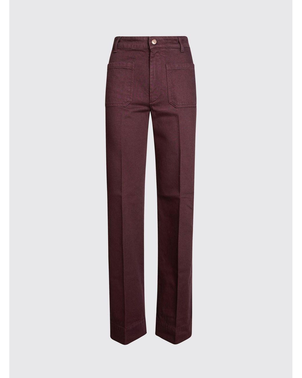 Victoria Beckham Purple Alina Straight Fit High-Waisted Jeans