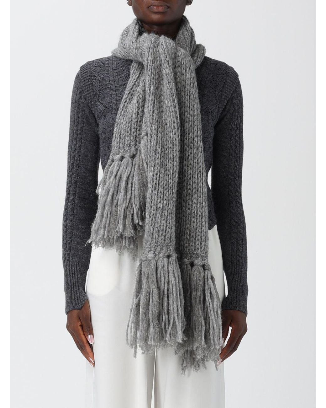 Ermanno Scervino Gray Scarf