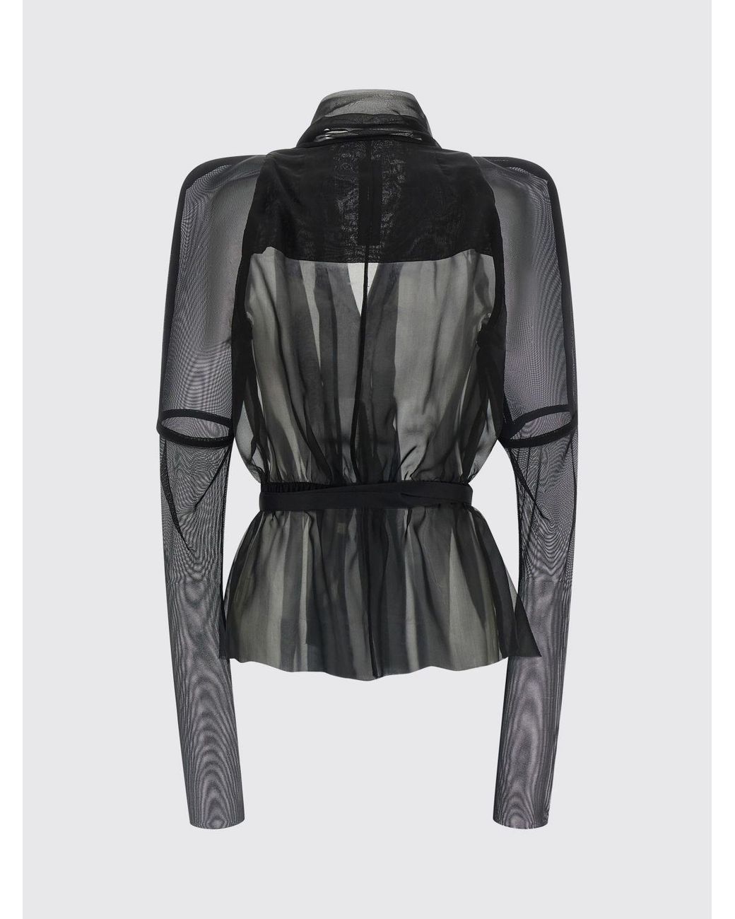 Rick Owens Black Sheer Silk Blazer