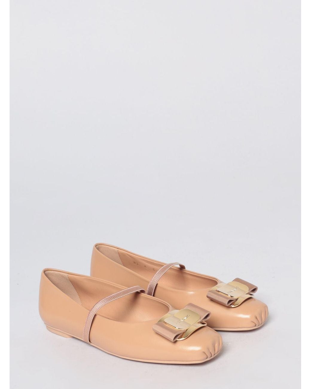 Ferragamo Pink Vara Flat Ballerinas