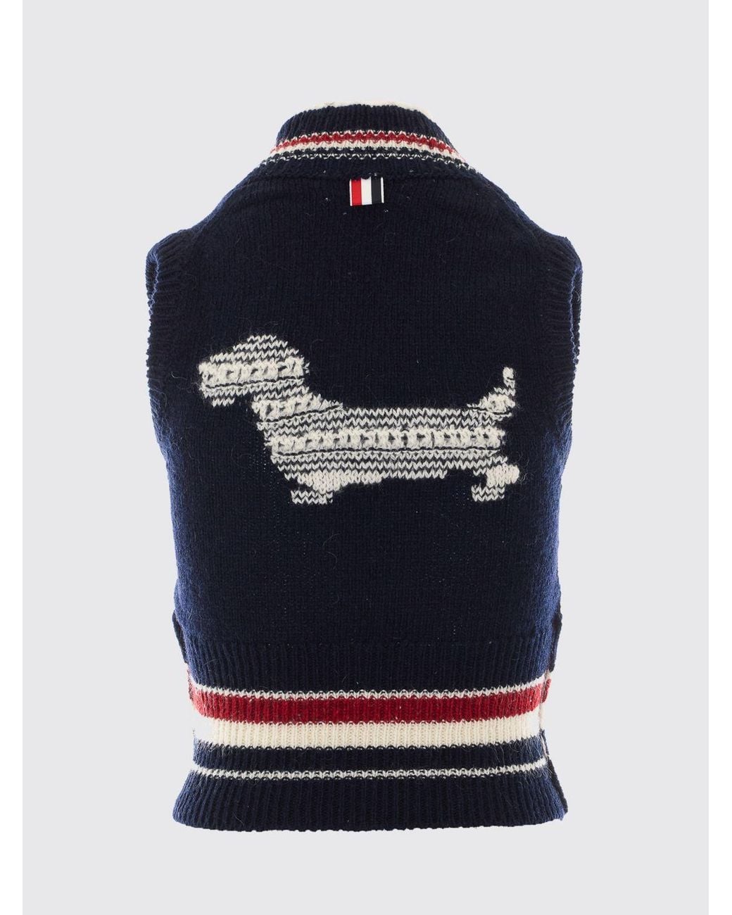 Thom Browne Blue 4-Bar Stripe Merino Wool Knit Vest