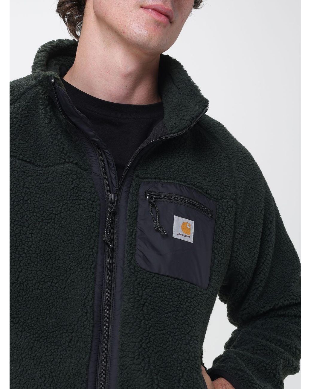 Carhartt Black Prentis High Neck Fleece Jacket With Zip Pockets for men