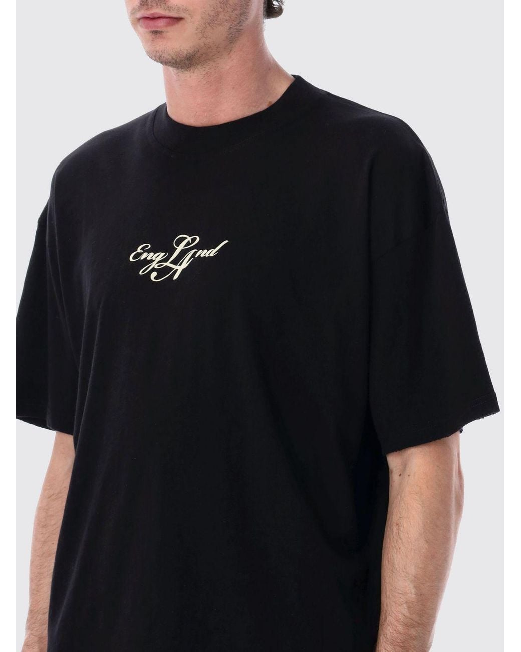Represent Black Cotton T-Shirt With Logo for men