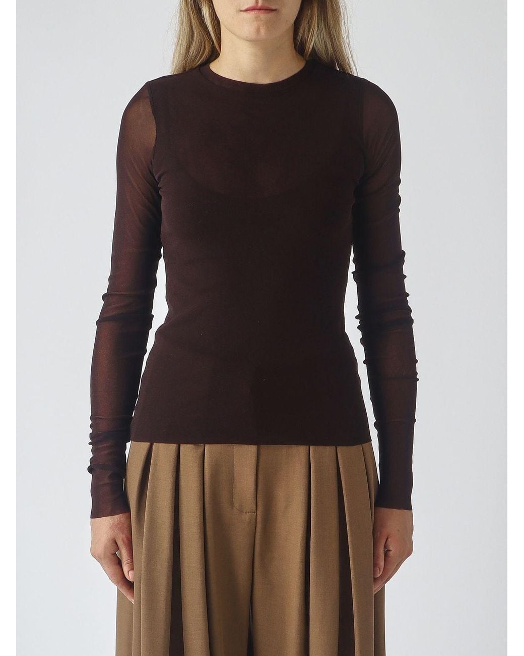 MEIMEIJ Black Long-Sleeved Polyamide Slim Fit Top