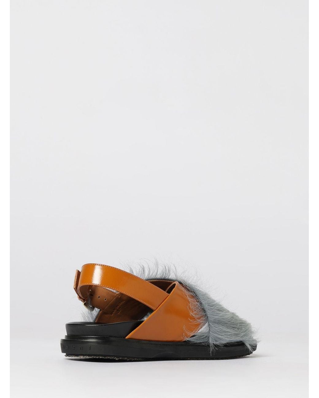 Marni Multicolor Leather And Fur Sandals