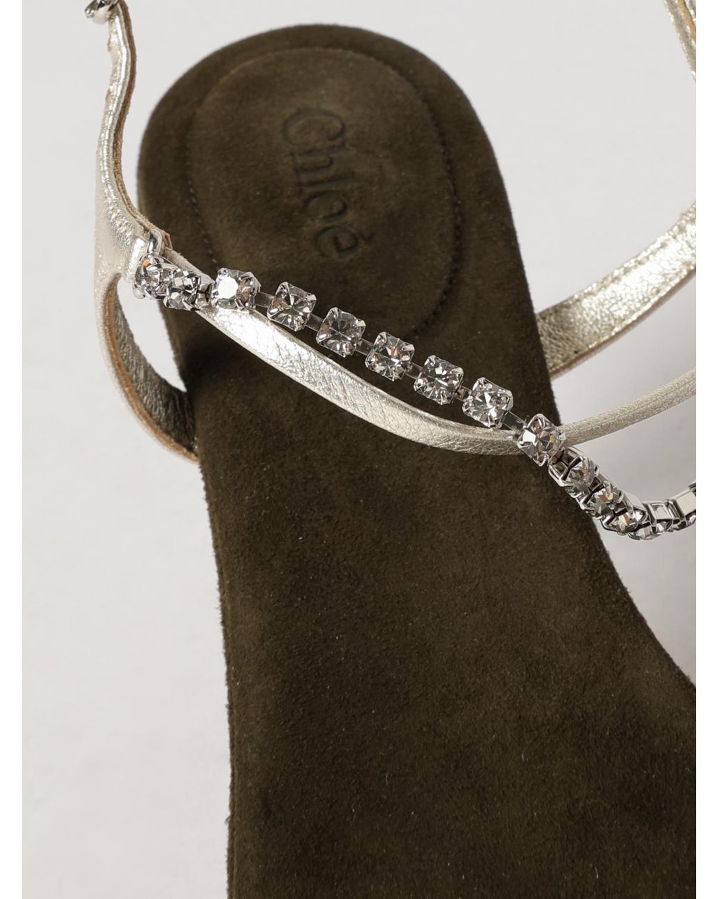 Chloé Natural ChloÉ Crystal-Embellished Lambskin Leather Sandals With Stiletto Heel