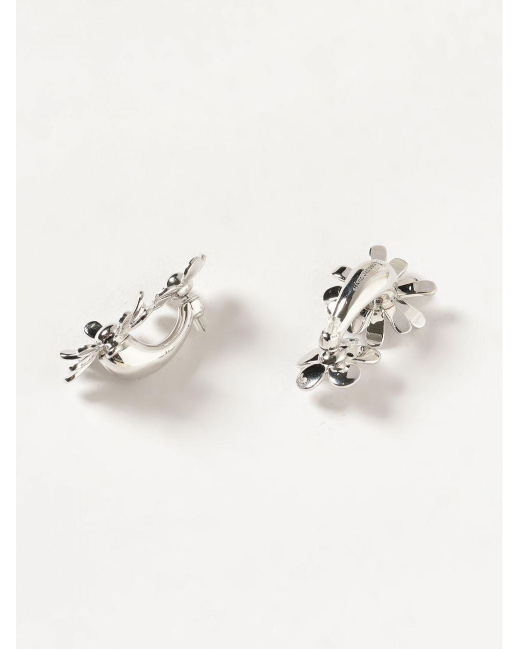 Marc Jacobs Natural Two-Tone Brass Flower Pendant Earrings