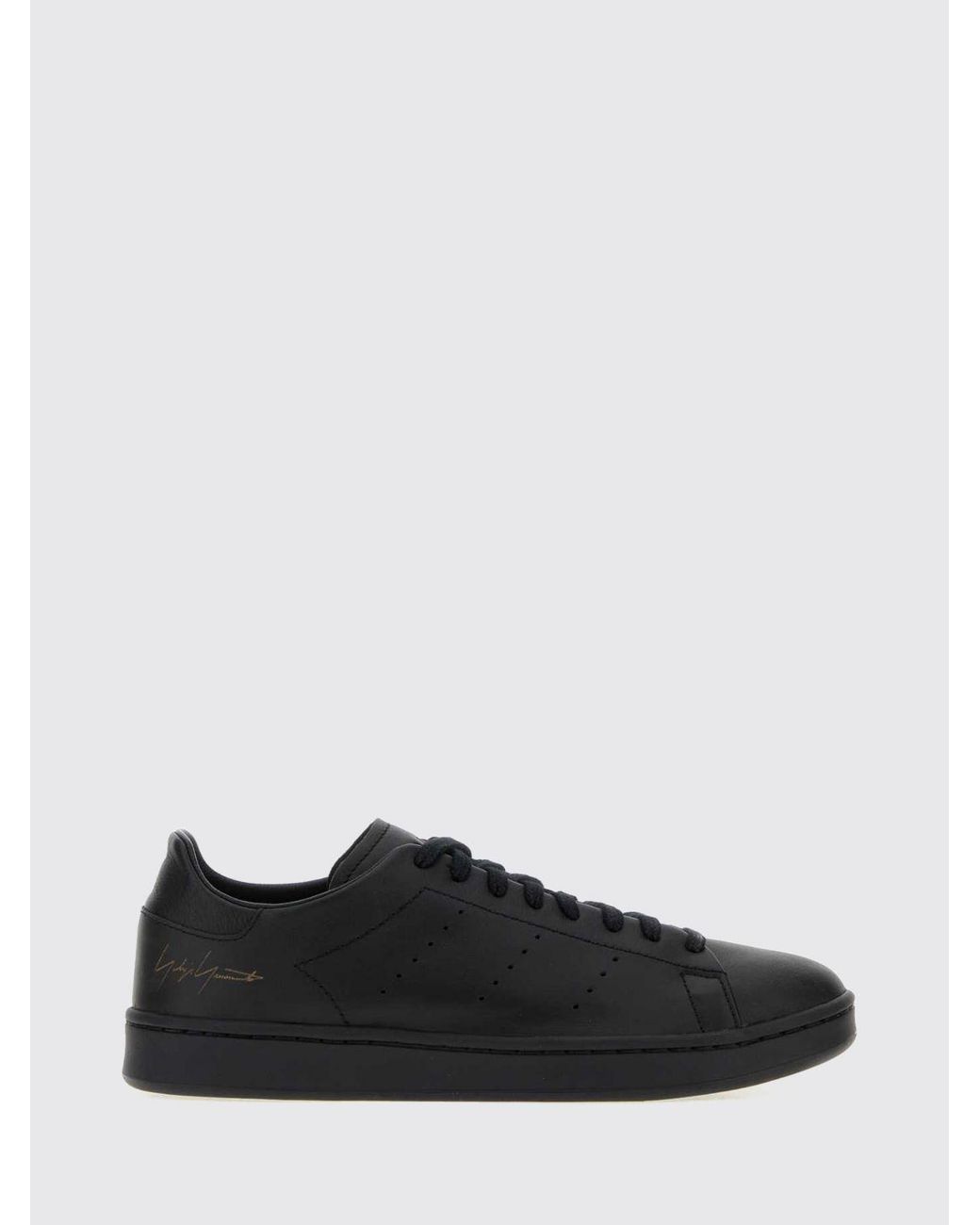 Y-3 Black Stan Smith Smooth Leather Sneakers With Printed Logo for men