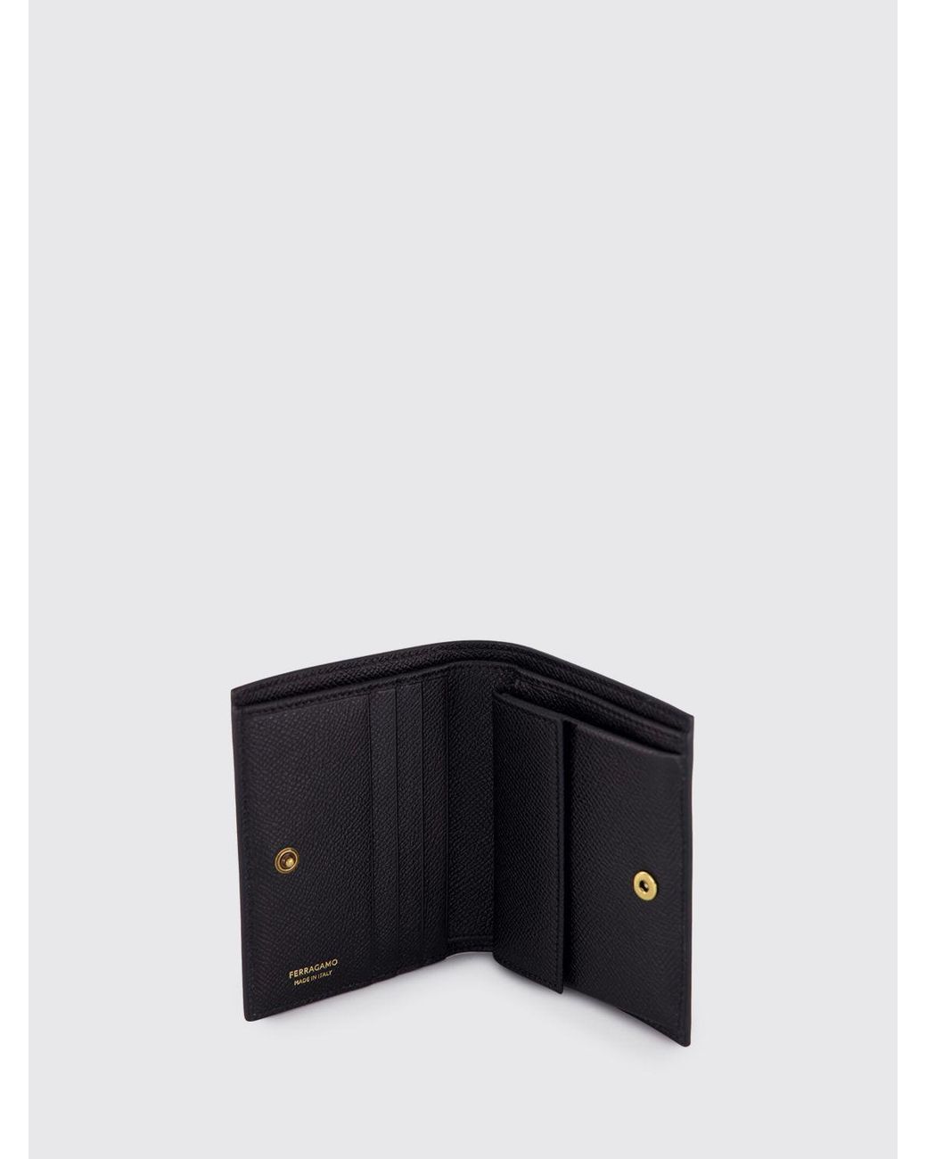 Ferragamo White Gancini Grained Leather Wallet