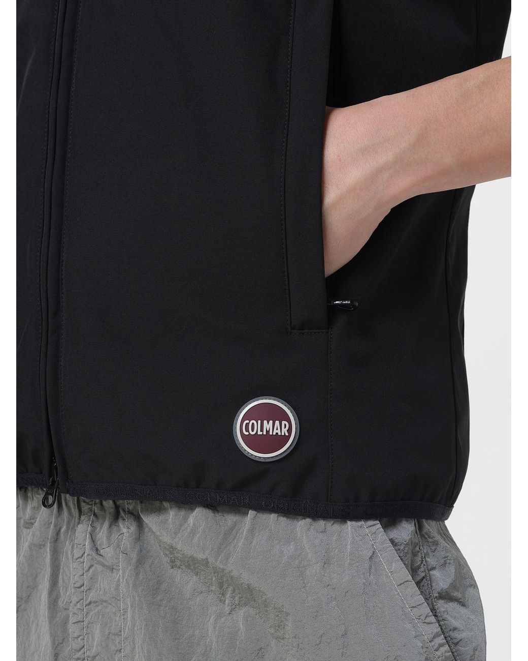 Colmar Black Stretch Technical Fabric Vest for men