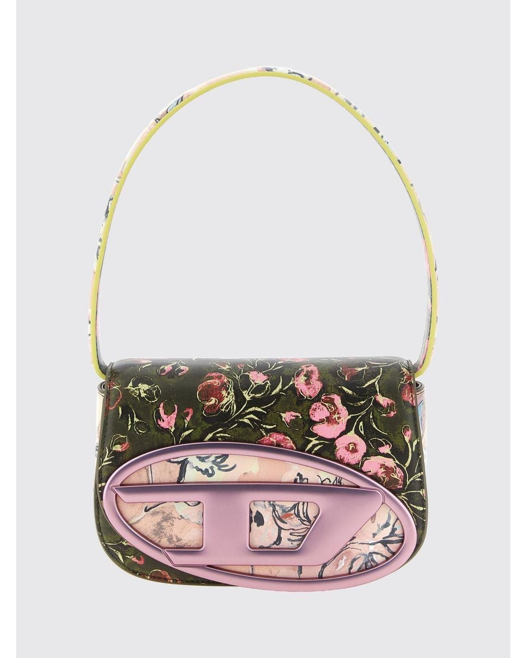 DIESEL Pink 1Dr Floral Print Shoulder Bag With Oval D Logo