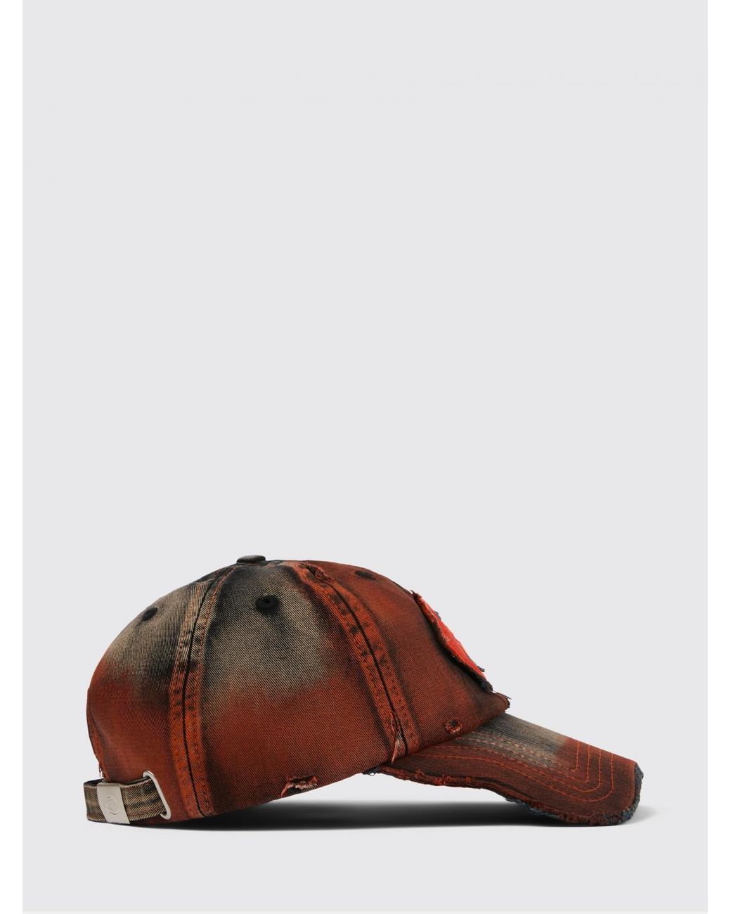 CAMPERLAB Red Distorted Washed Sprayed Used Cotton Hat