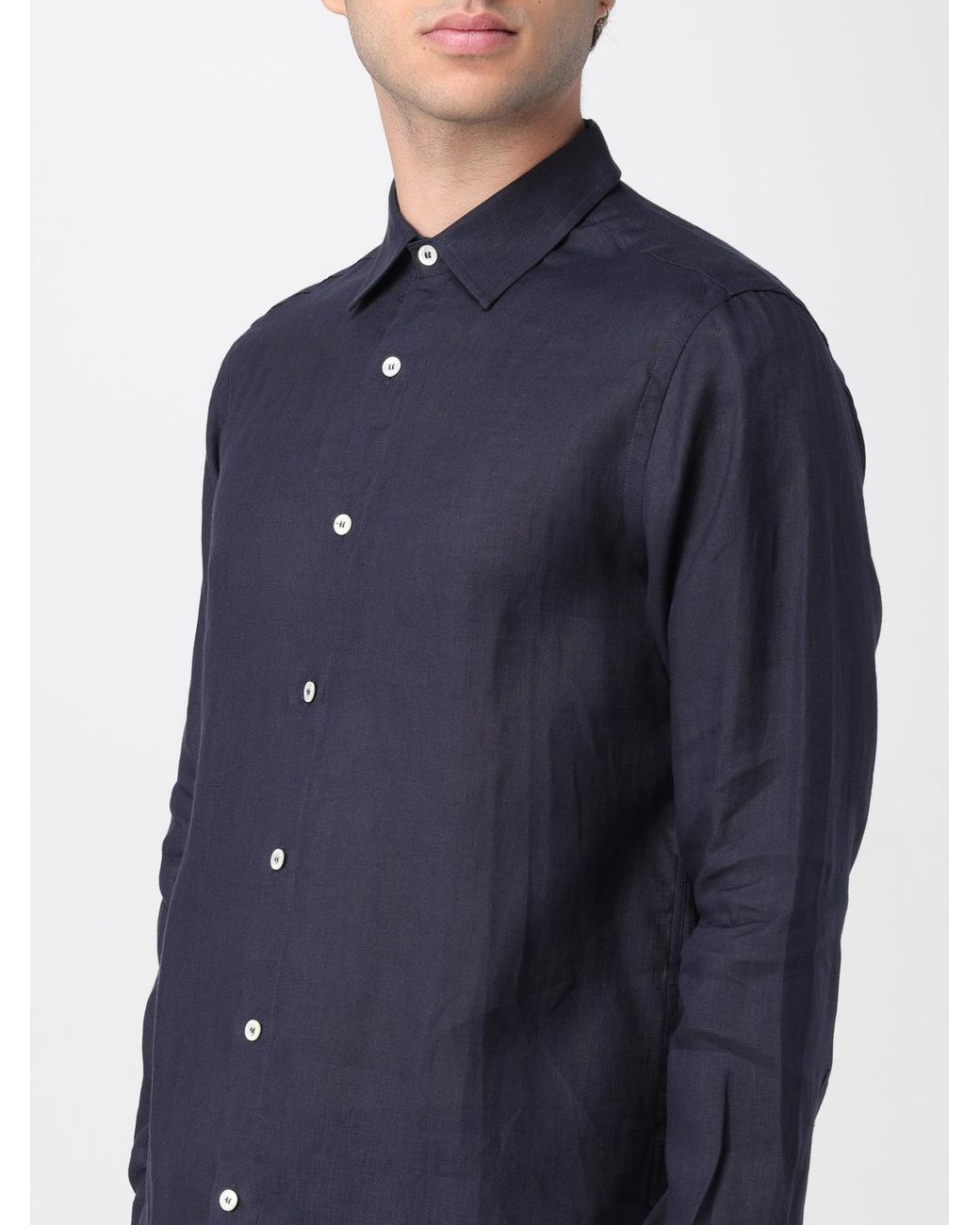 Kampos Blue Classic Linen Shirt for men