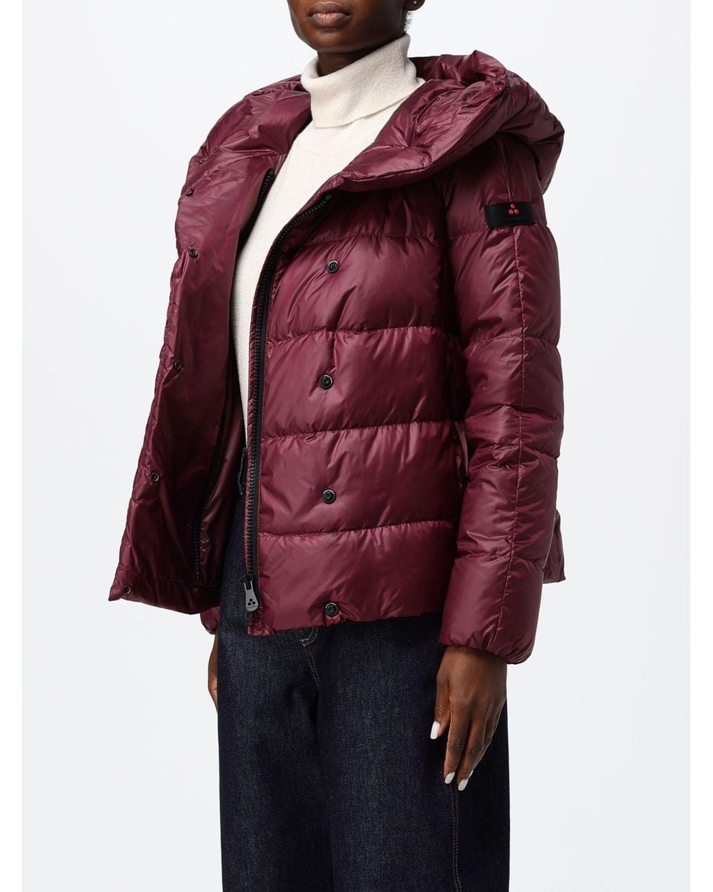 Peuterey Red Short Quilted Nylon Puffer Jacket With A Hood And Water-Repellent Finish