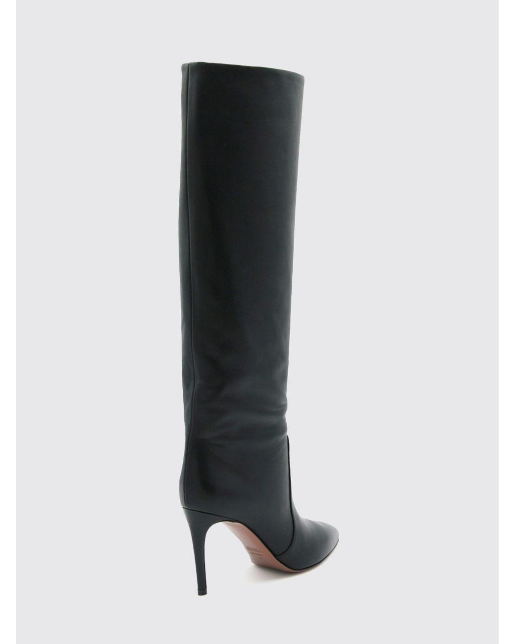 Paris Texas Black Over-The-Knee Leather Boots With High Stiletto Heel And Tapered Toe