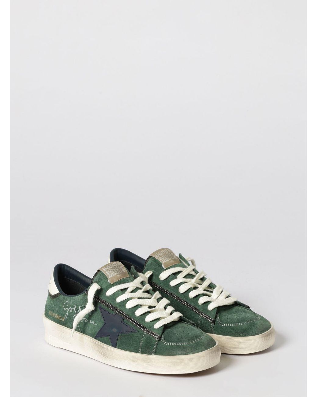 Golden Goose Deluxe Brand Green Stardan Used Suede Sneakers for men