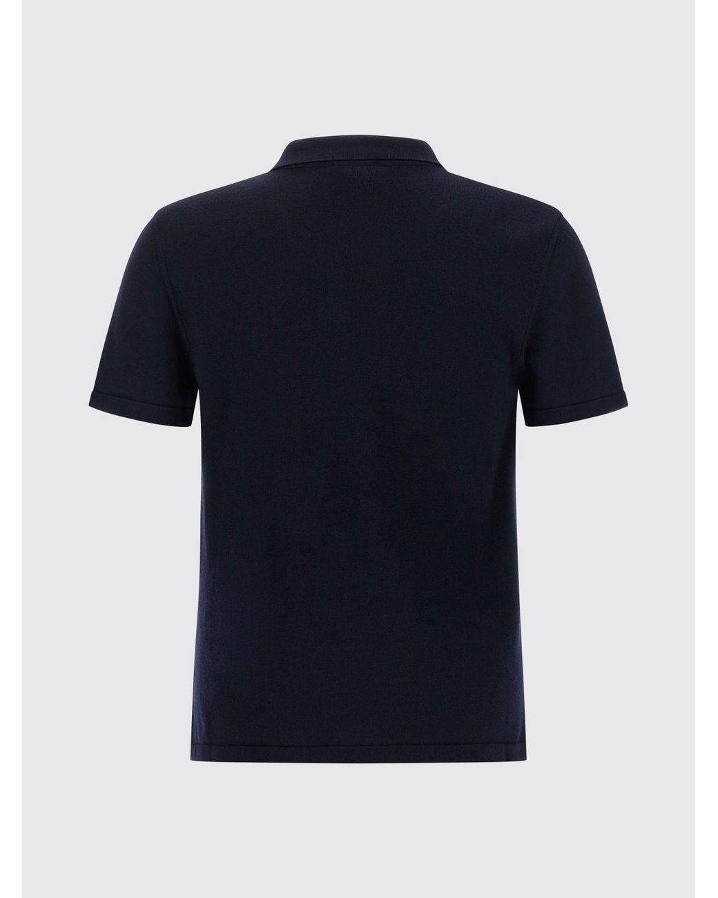 A.P.C. Blue Pure Virgin Wool Short-Sleeved Polo Shirt With Patch Pocket for men
