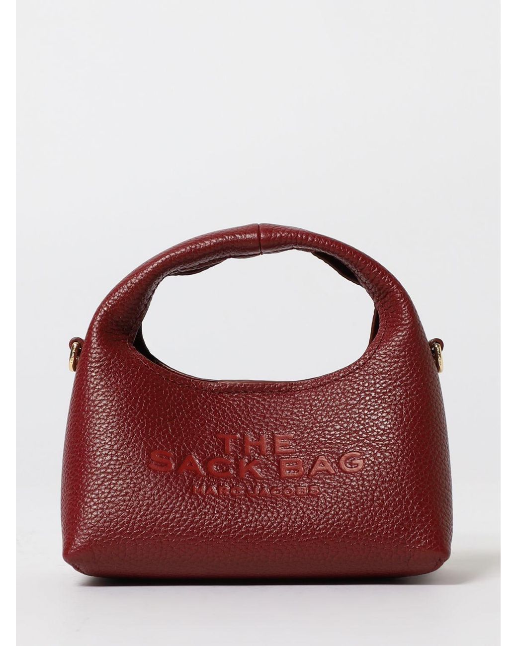 Marc Jacobs Red The Micro Sack Bag Grained Leather Bag