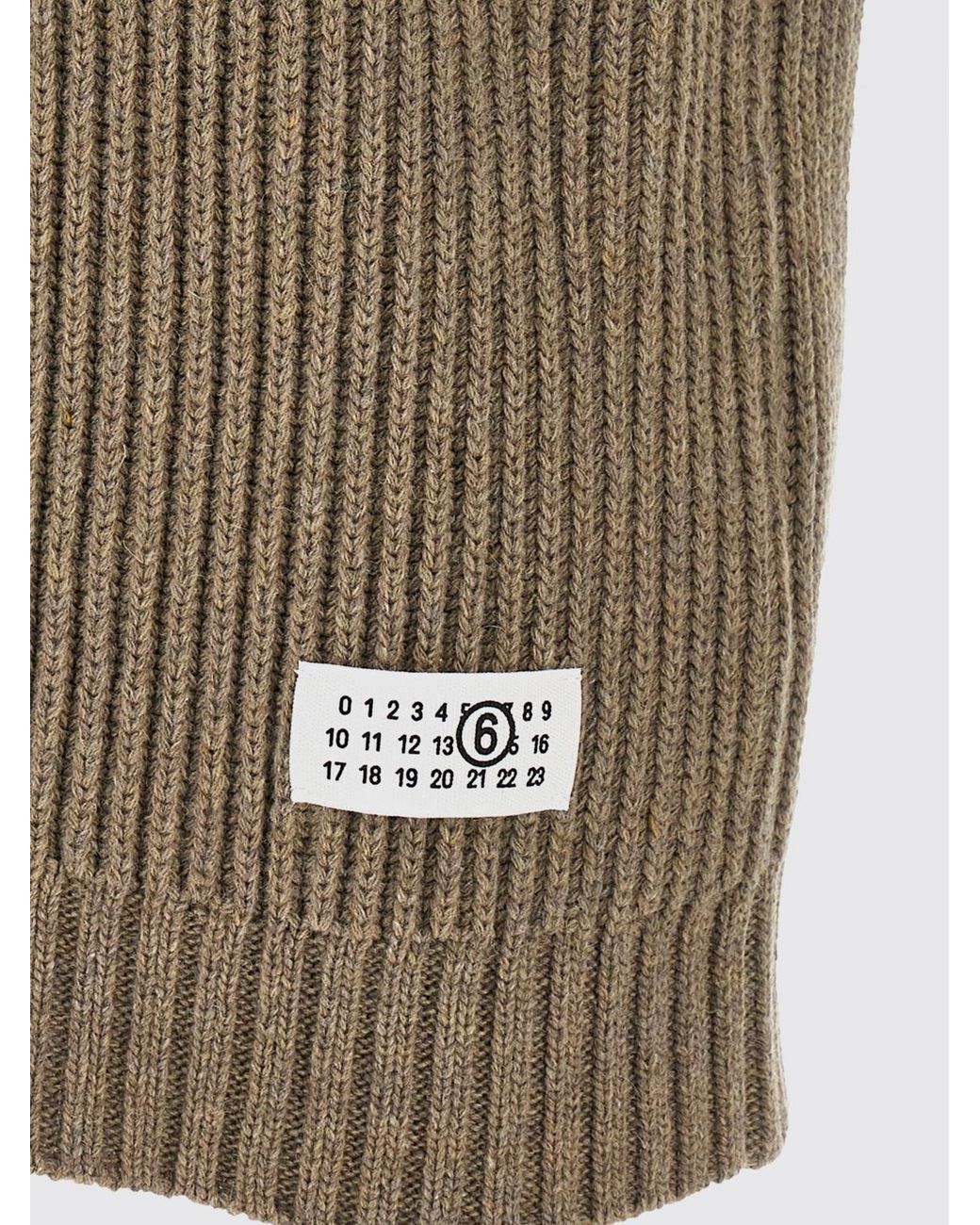 MM6 by Maison Margiela Brown Wool-Blend Knitted Waistcoat With Numeric Logo for men
