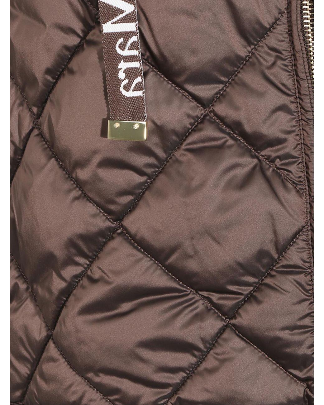 Max Mara Brown Tregic High-Neck Quilted Nylon Padded Gilet