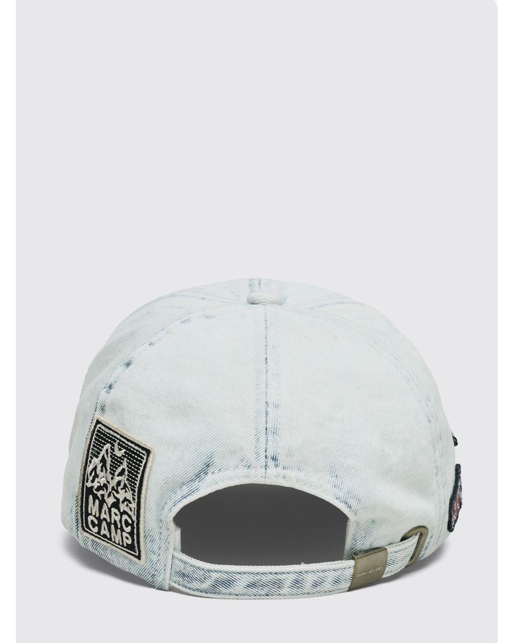 Marc Jacobs White Cotton Denim Baseball Cap With Embroidered Logo