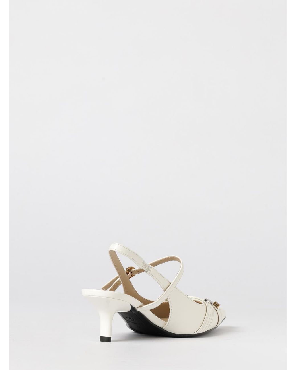 Pinko White Gloria 18 Slingback Pumps
