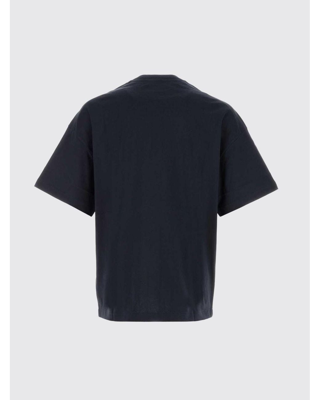 Jil Sander Blue Relaxed Fit Cotton T-Shirt With Contrasting Logo for men