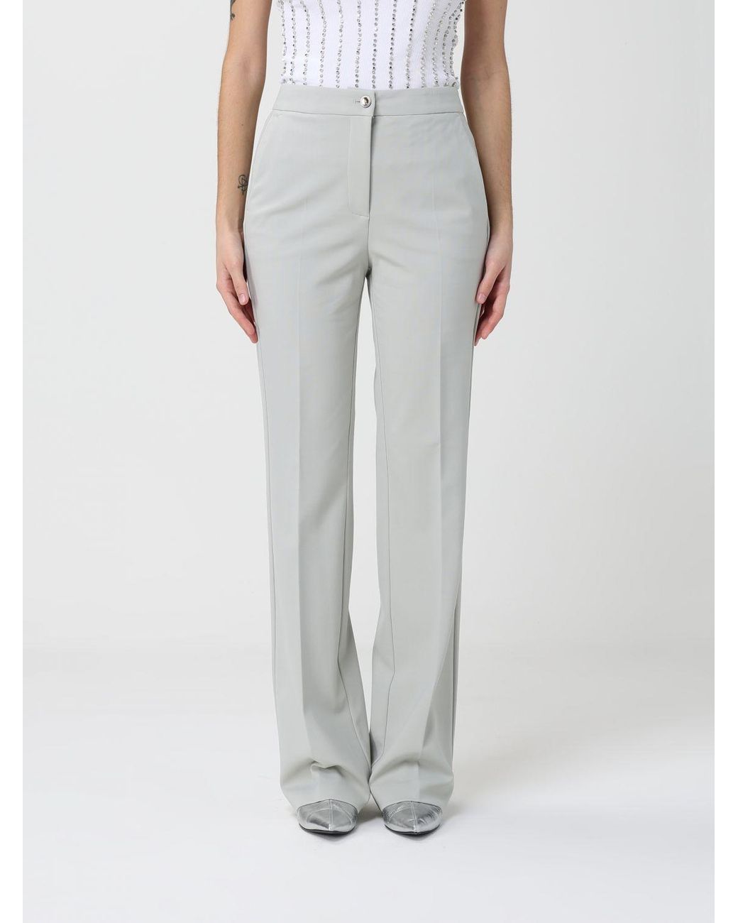 Pinko Gray Classic Crêpe Trousers