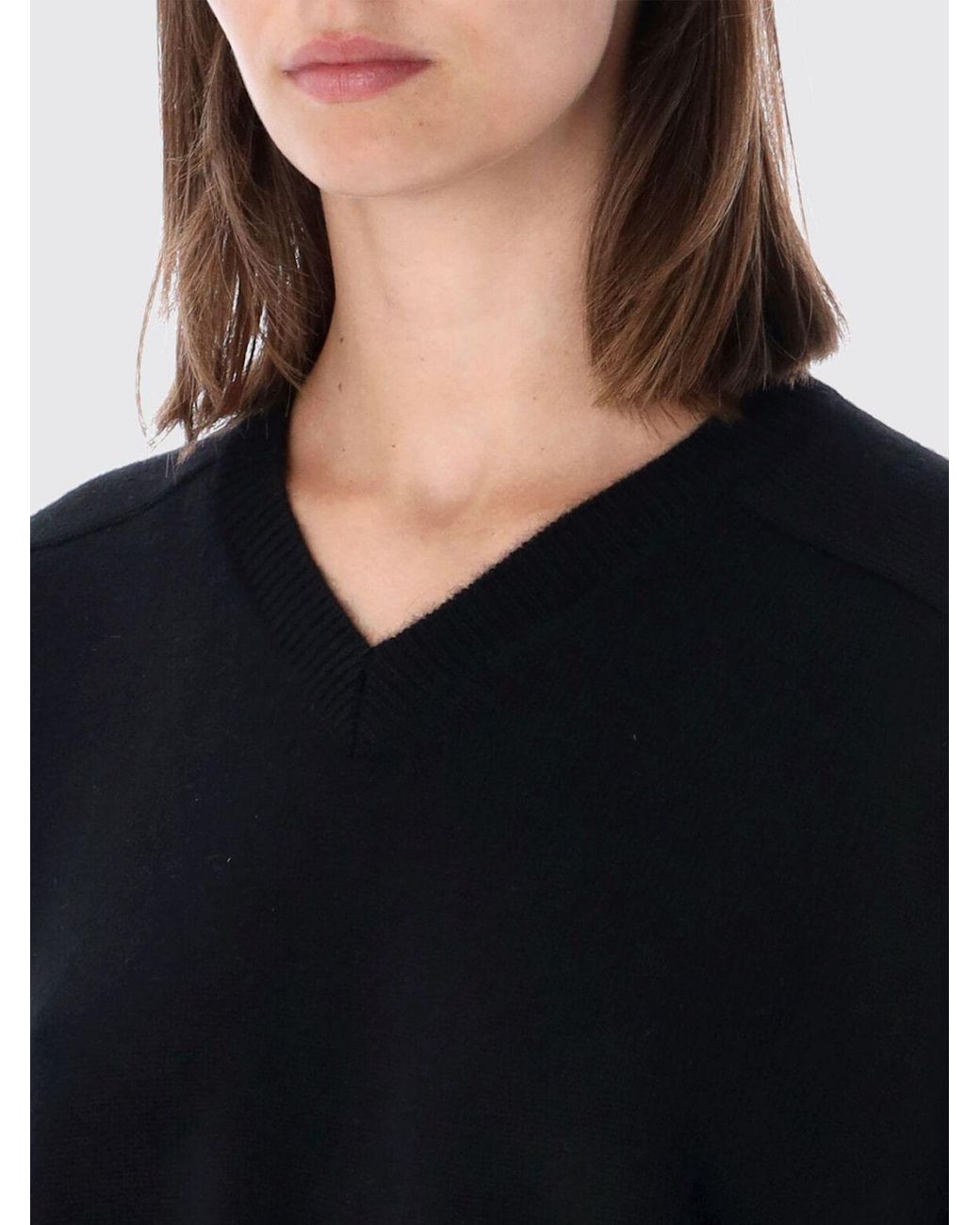 Loulou de Saison Black Relaxed Fit V-Neck Jumper