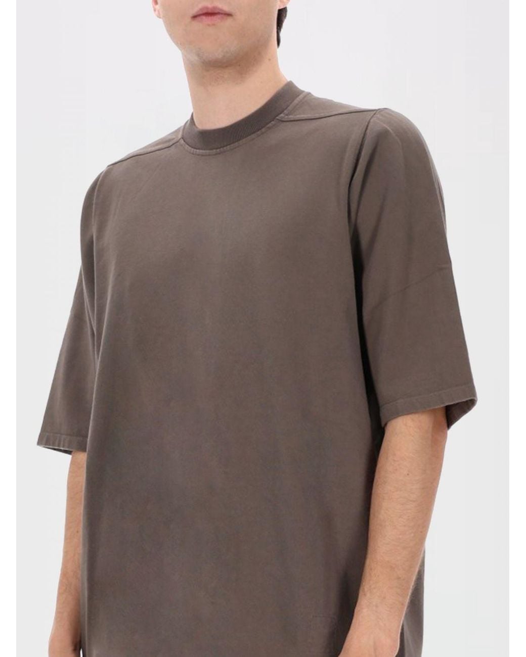Rick Owens Gray Cotton Oversized T-Shirt for men