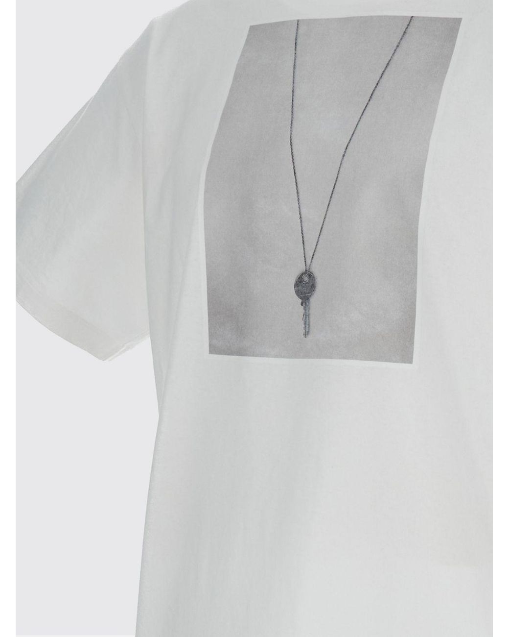 MM6 by Maison Margiela Gray Cotton T-Shirt With Key Print for men