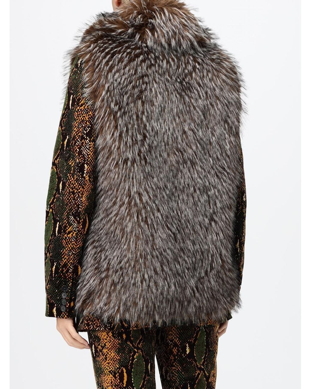Diane von Furstenberg Brown Sleeveless Faux Fur Vest With Concealed Closure