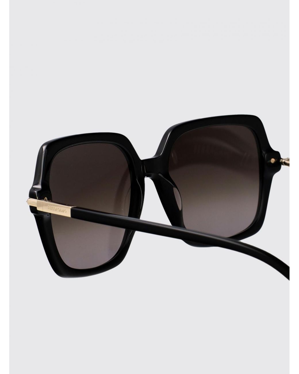 Ferragamo White Butterfly Acetate Sunglasses With Logo Lettering And Dark Lenses