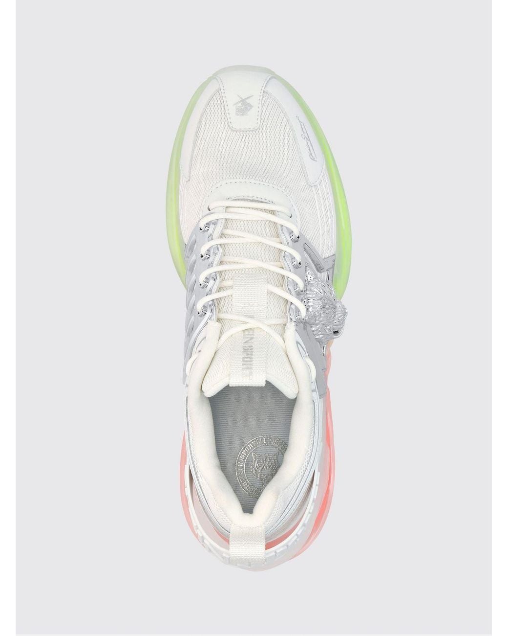 Philipp Plein White Runner Tiger Low-Top Mesh Sneakers With Chunky Sole for men