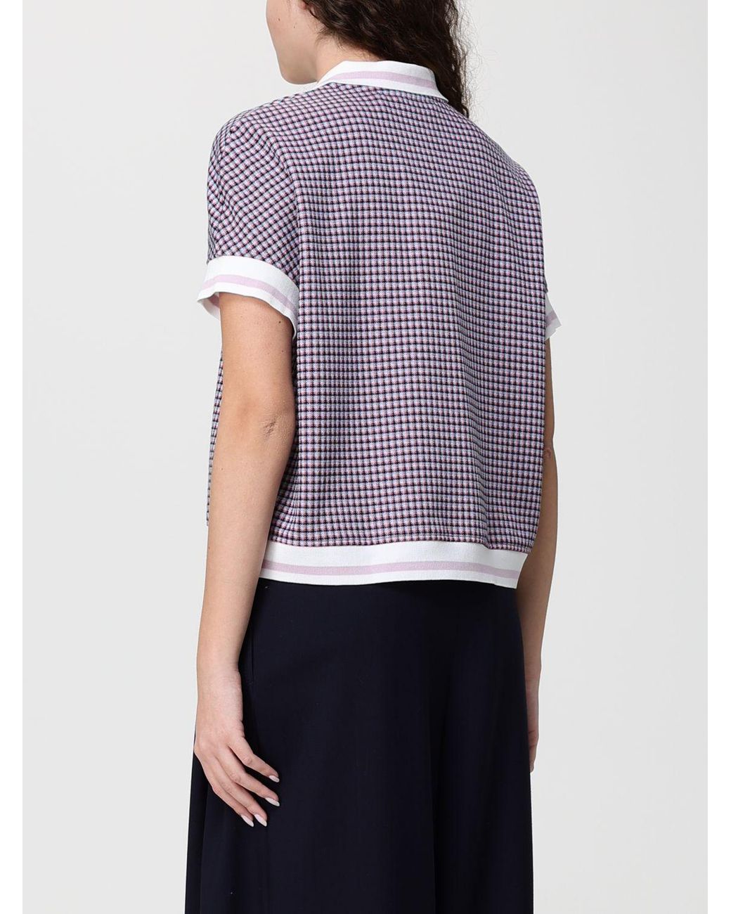 Marni Purple Vichy Cotton Polo Shirt