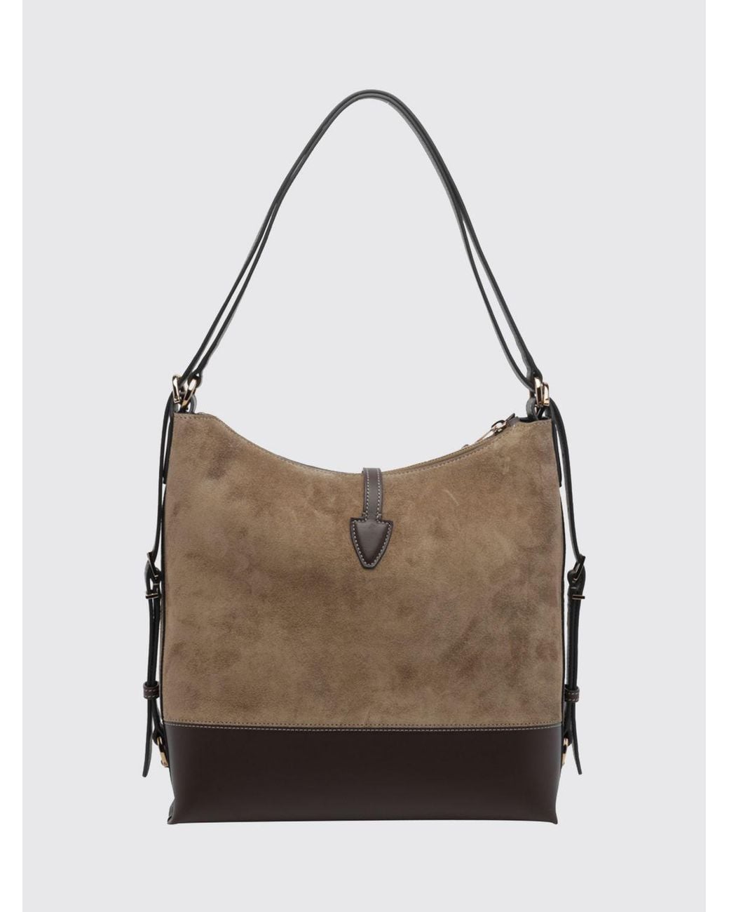 Tod's Brown T Timeless Bicolour Smooth And Suede Calf Leather Shoulder Bag