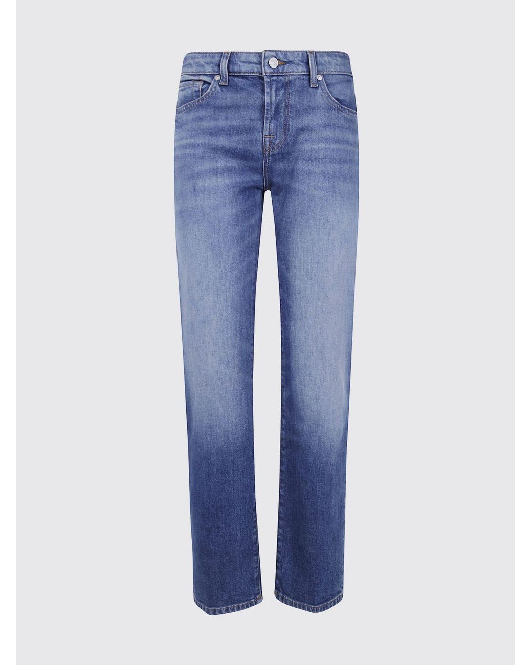 7 For All Mankind Blue Calie High-Waisted Skinny Jeans