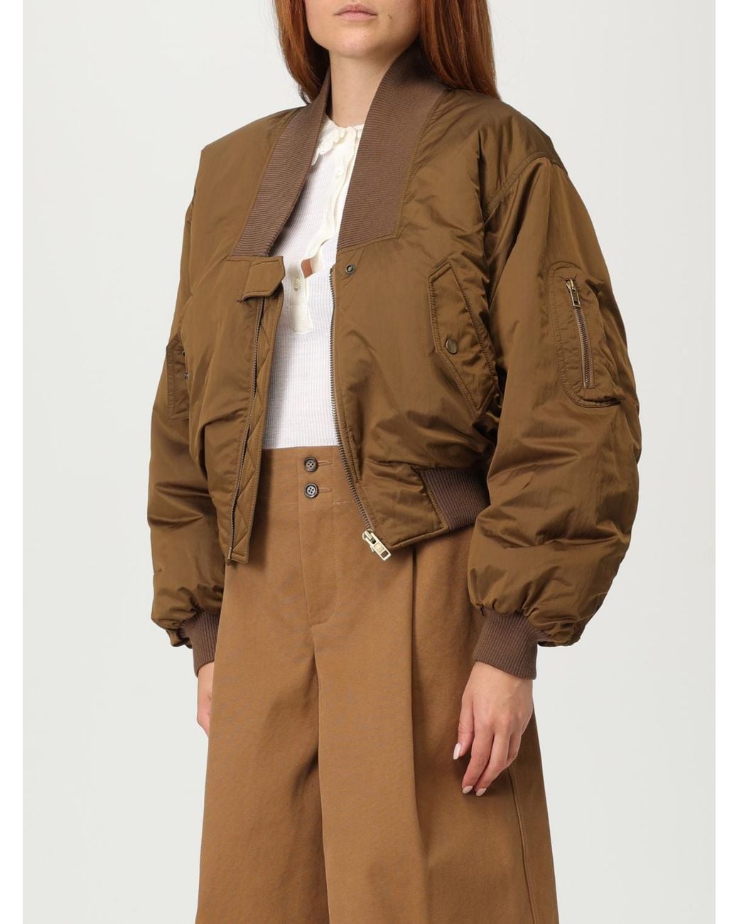 Chloé Brown Chlo&Eacute Nylon Bomber