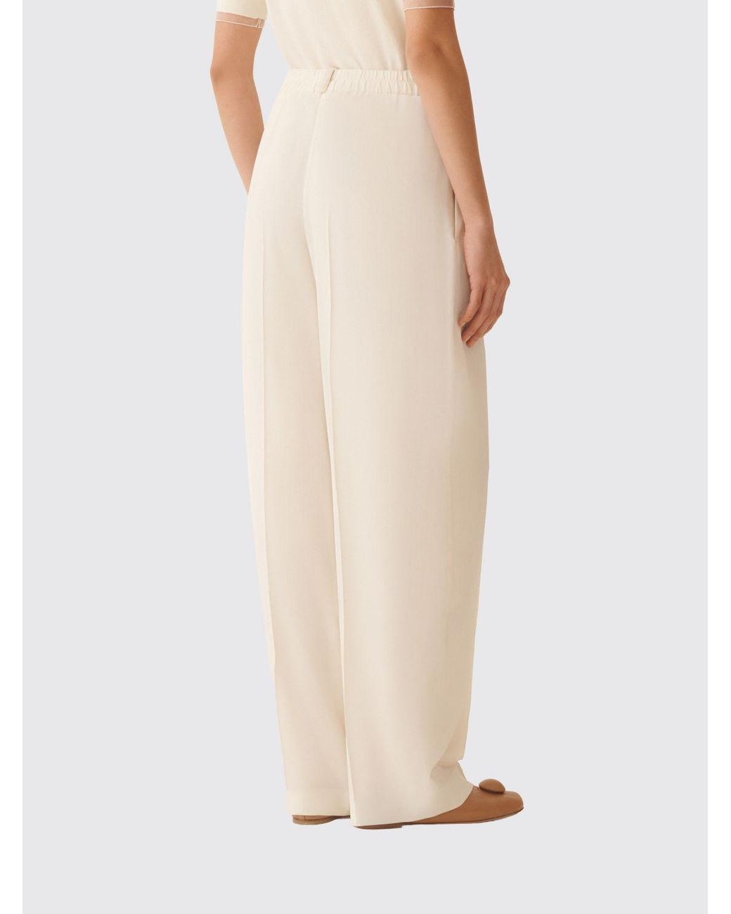 Fabiana Filippi Natural Linen Blend Palazzo Trousers