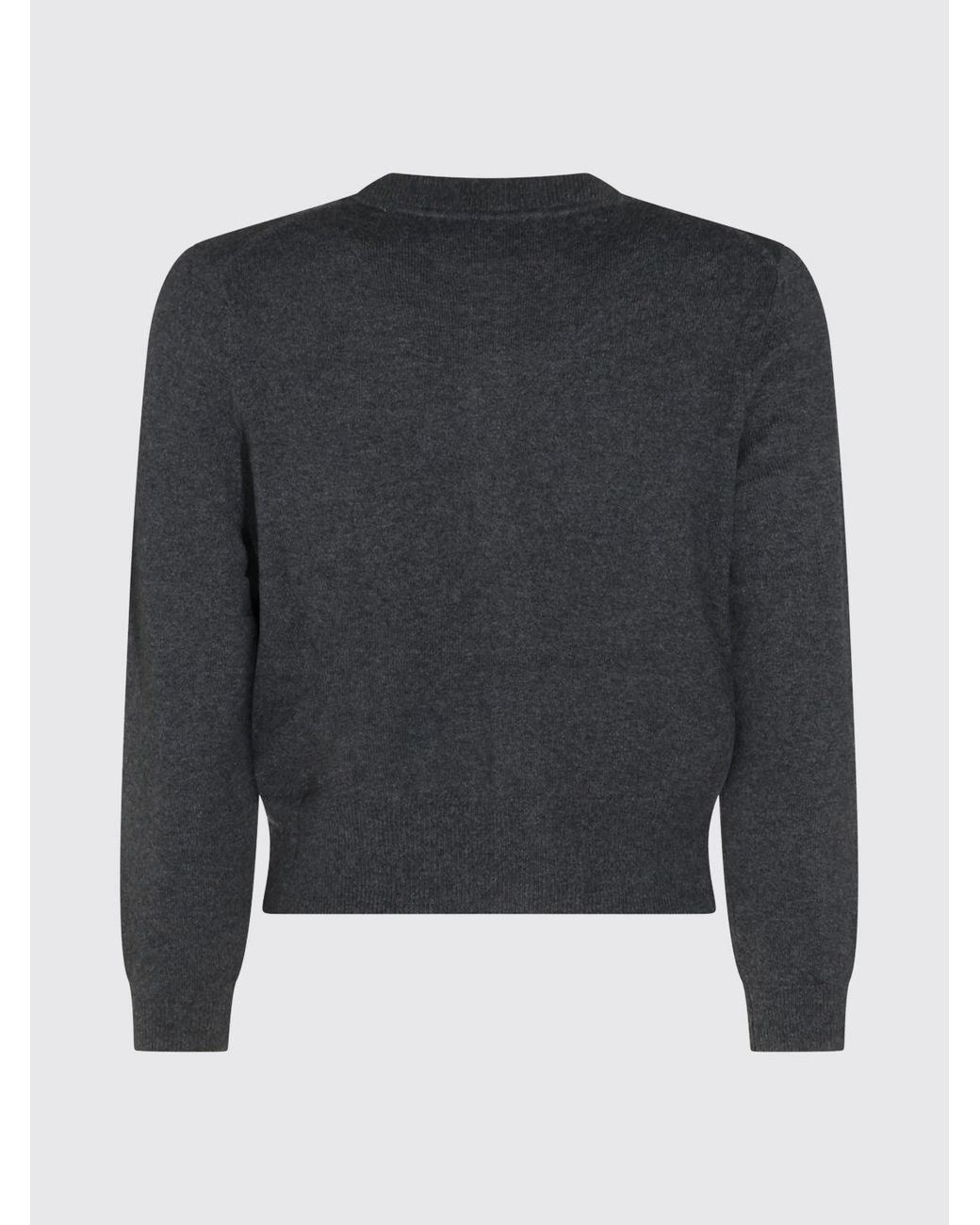 Isabel Marant Blue Cotton And Wool Crewneck Cardigan With Contrast Logo