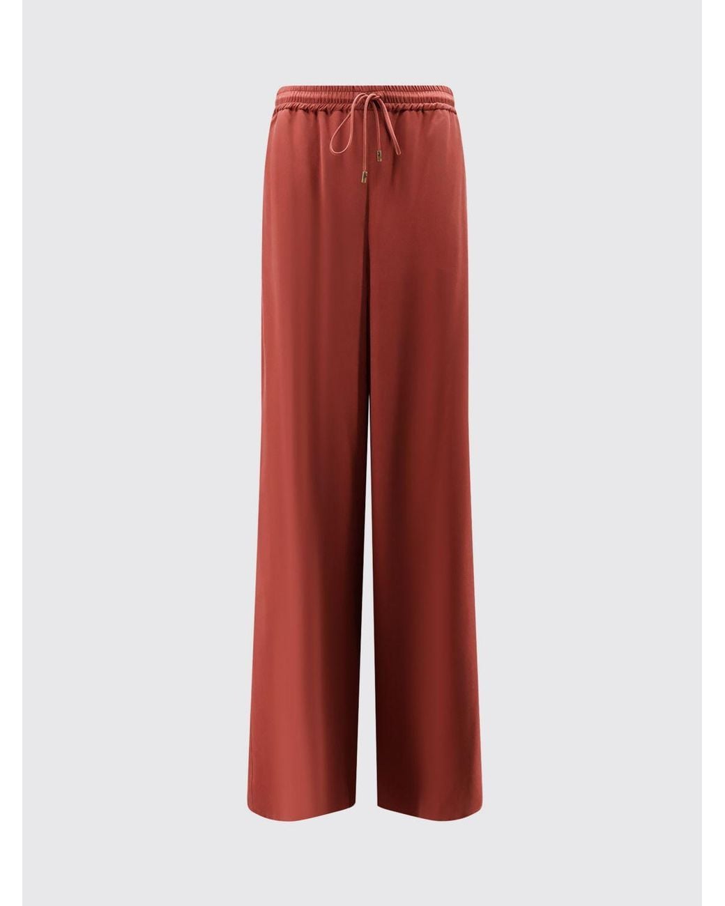 Max Mara Red Silk Jogging Trousers