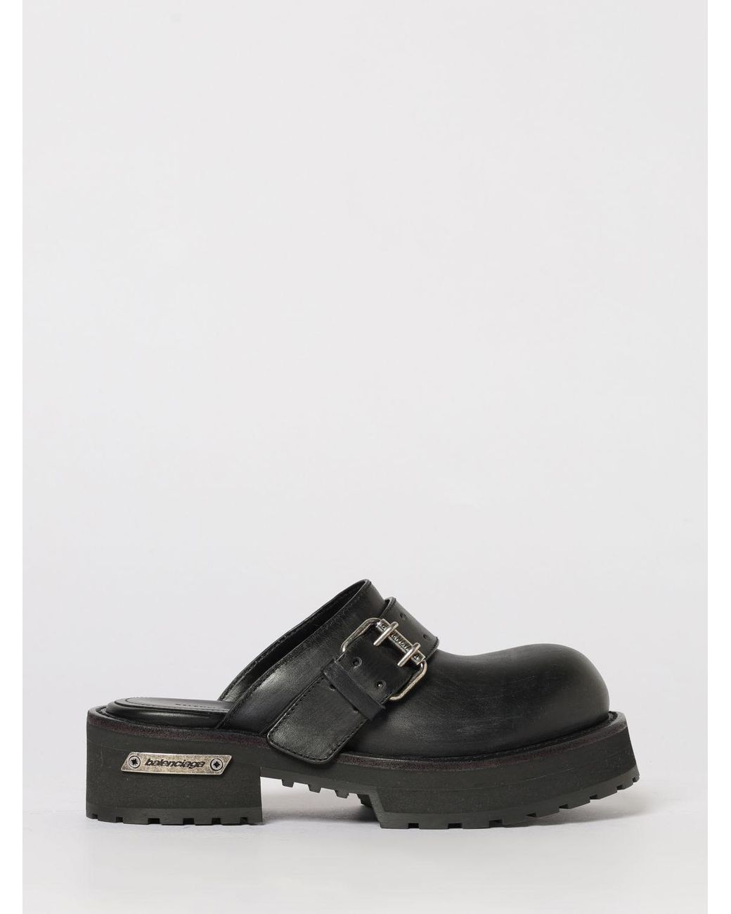 Balenciaga Black Venom Leather Mules