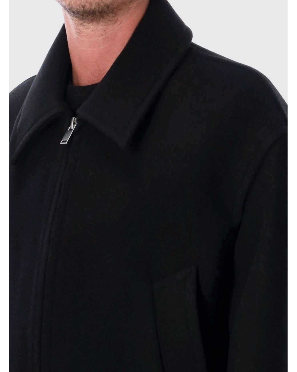 Studio Nicholson Blue Relaxed Fit Wool And Cashmere Blend Shirt Jacket With Zip for men