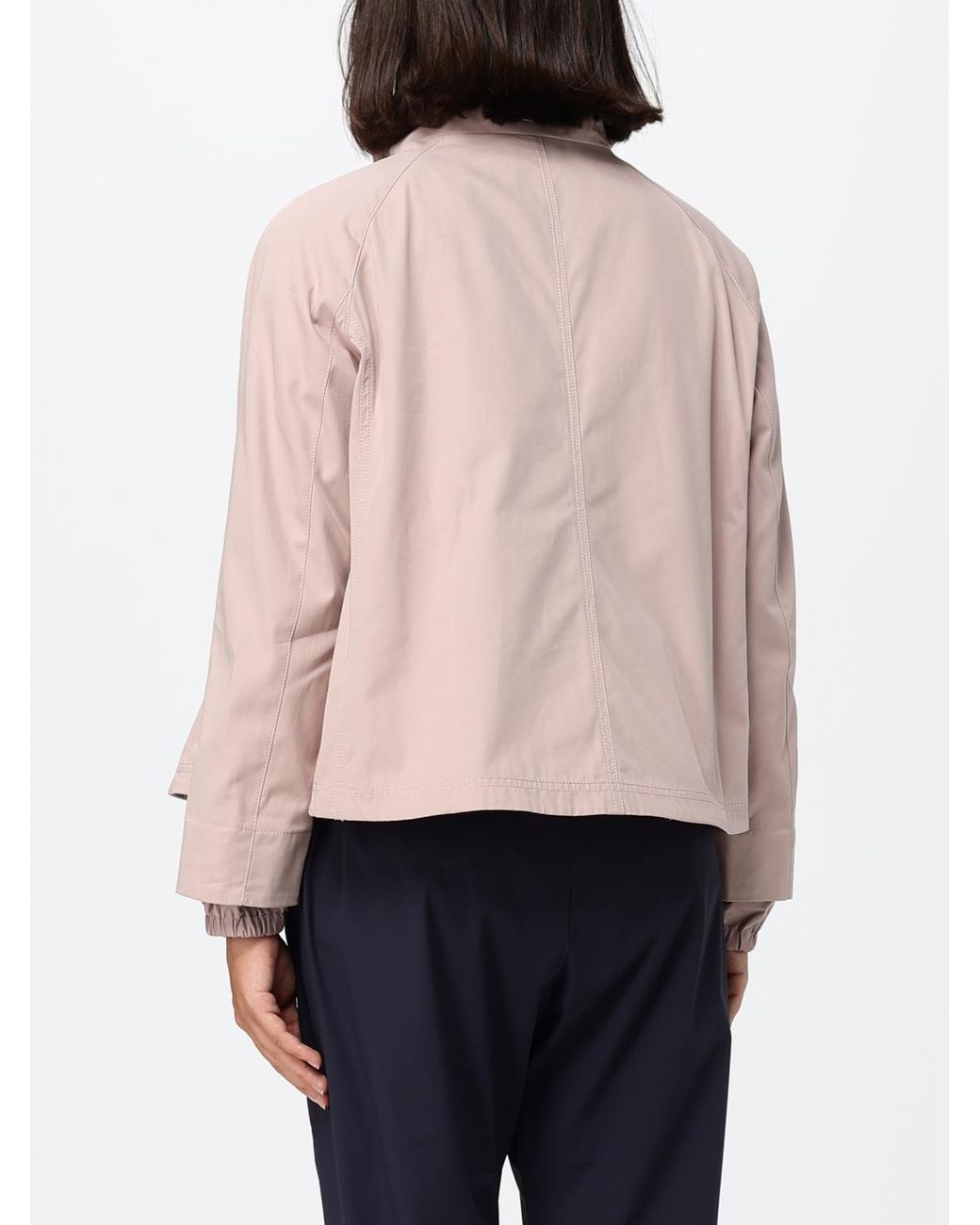 Herno Pink Short Water-Repellent Cotton Windbreaker Jacket With High Neck
